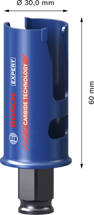 „Bosch EXPERT“ statybinių medžiagų 30x60 mm skylių pjūklas.